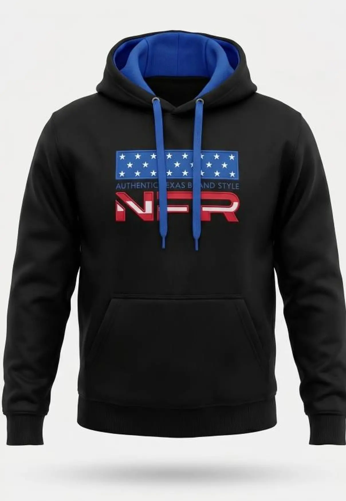 Moletom Masculino Canguru NFR Preto Texas Brand
