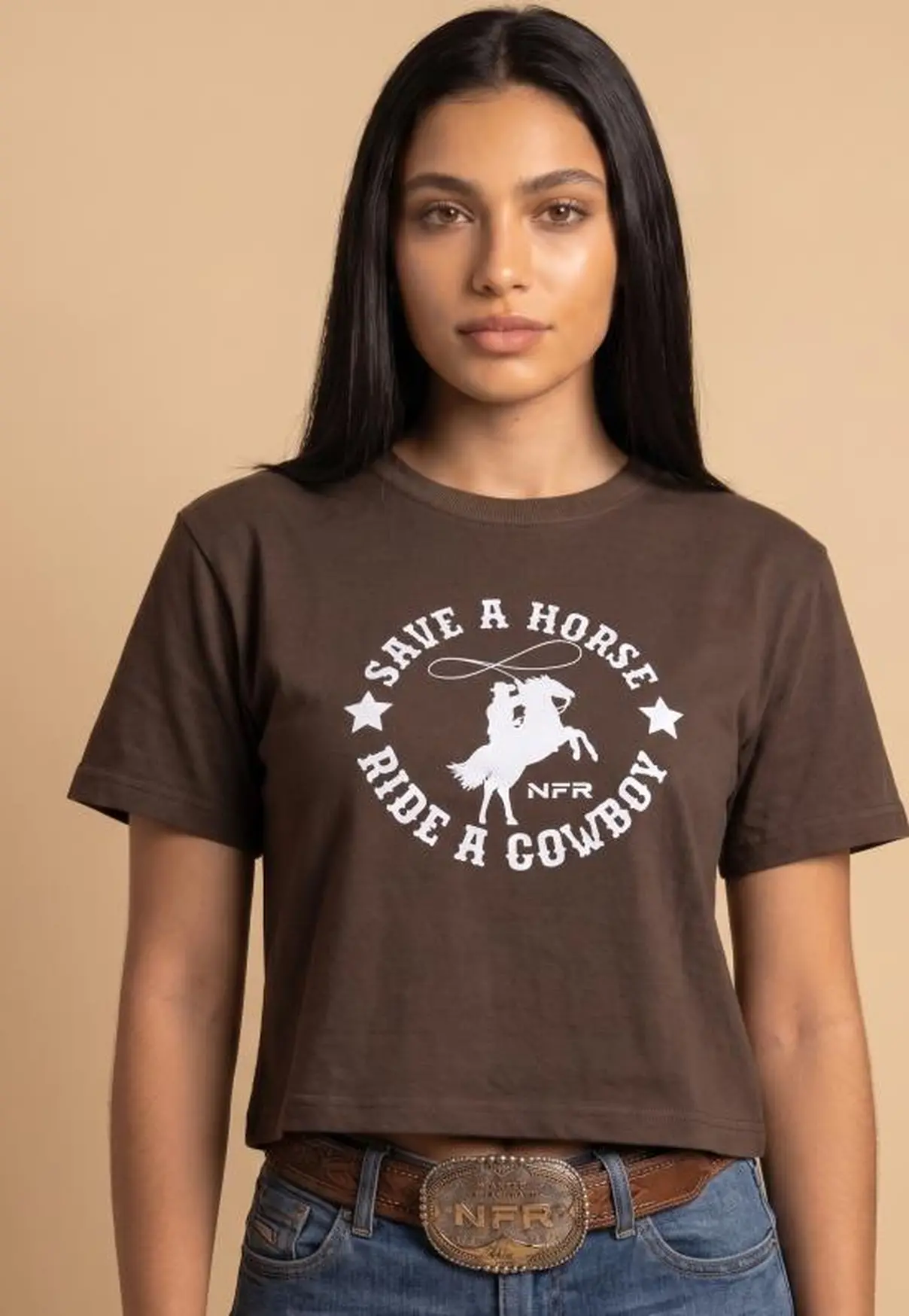 Cropped Feminino NFR Save a Horse Ride a Cowboy