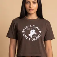Cropped Feminino NFR Save a Horse Ride a Cowboy - imagem 1