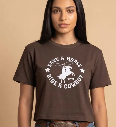 Cropped Feminino NFR Save a Horse Ride a Cowboy