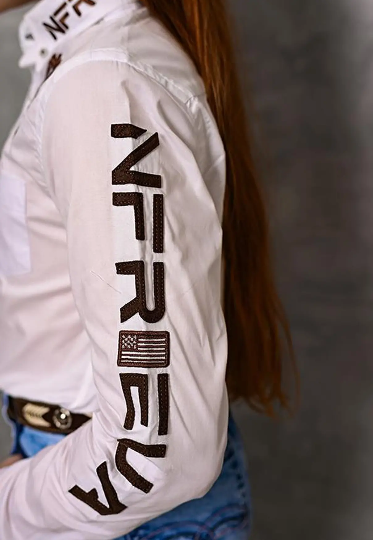 Camisa Infantil NFR Rodeo Manga Longa Branca