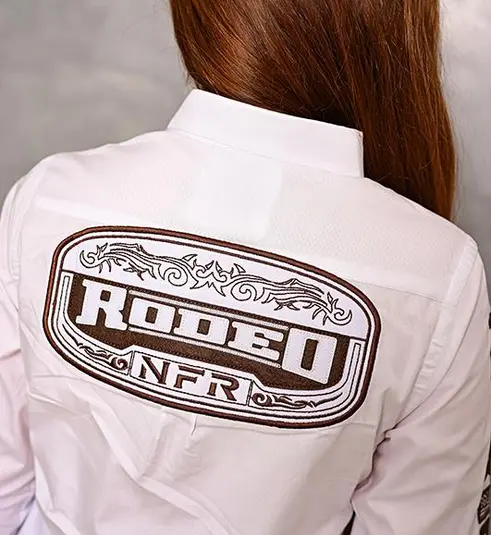 Camisa Infantil NFR Rodeo Manga Longa Branca