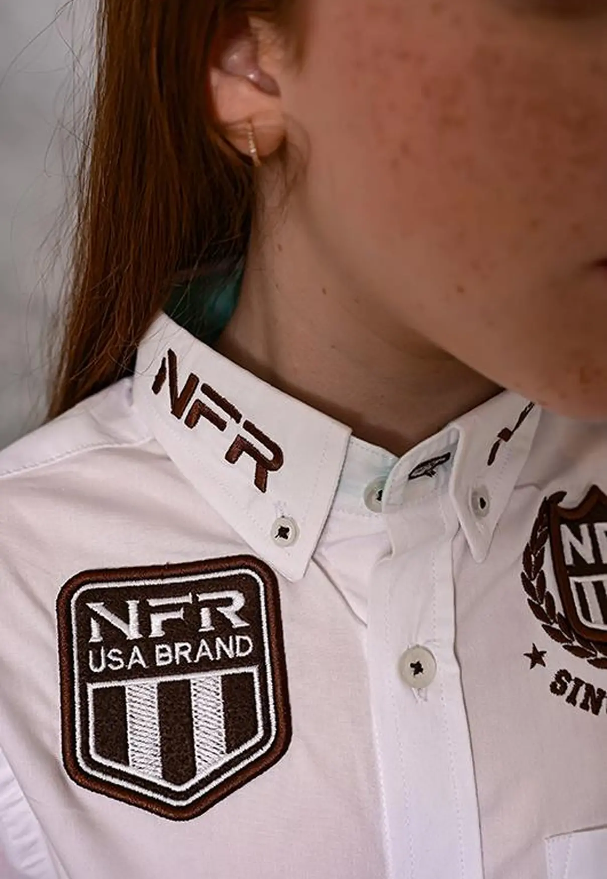 Camisa Infantil NFR Rodeo Manga Longa Branca