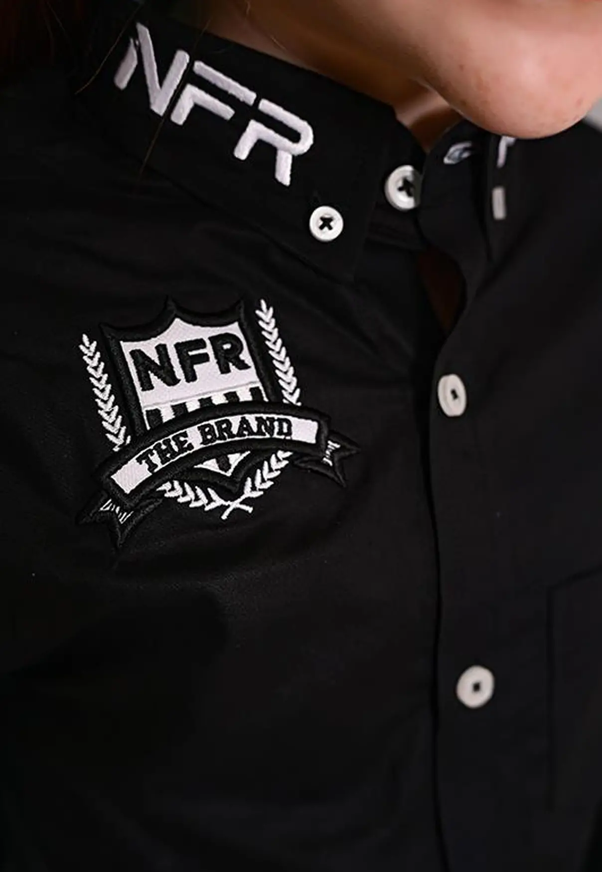 Camisa Infantil NFR Western Manga Longa Preta