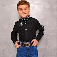 Camisa Infantil NFR Western Manga Longa Preta - imagem 1