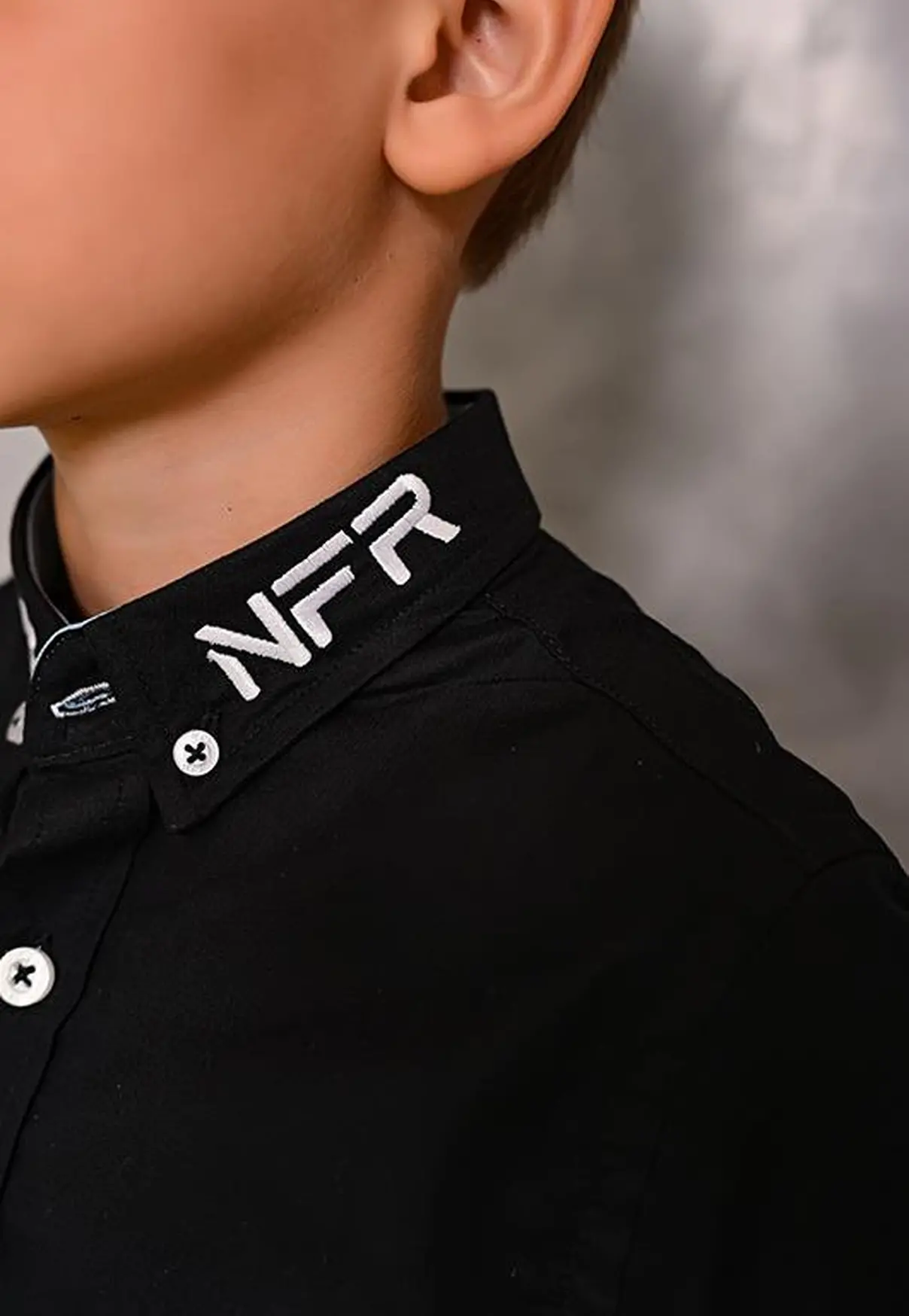 Camisa Infantil NFR Western Manga Longa Preta