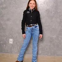 Camisa Infantil NFR Western Manga Longa Preta - imagem 2