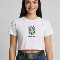 Cropped Feminino NFR Brasil – Branco - imagem 1