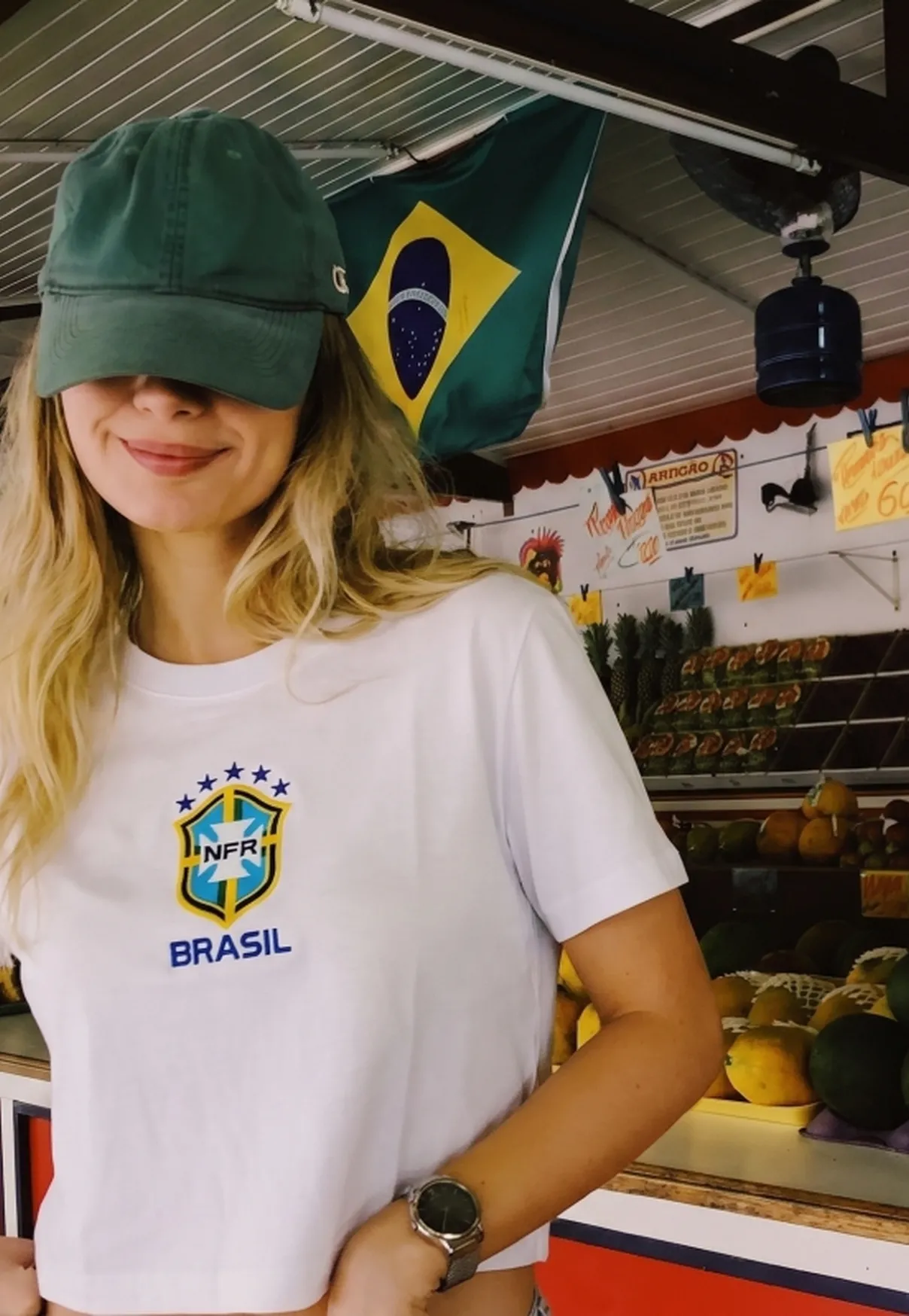 Cropped Feminino NFR Brasil – Branco