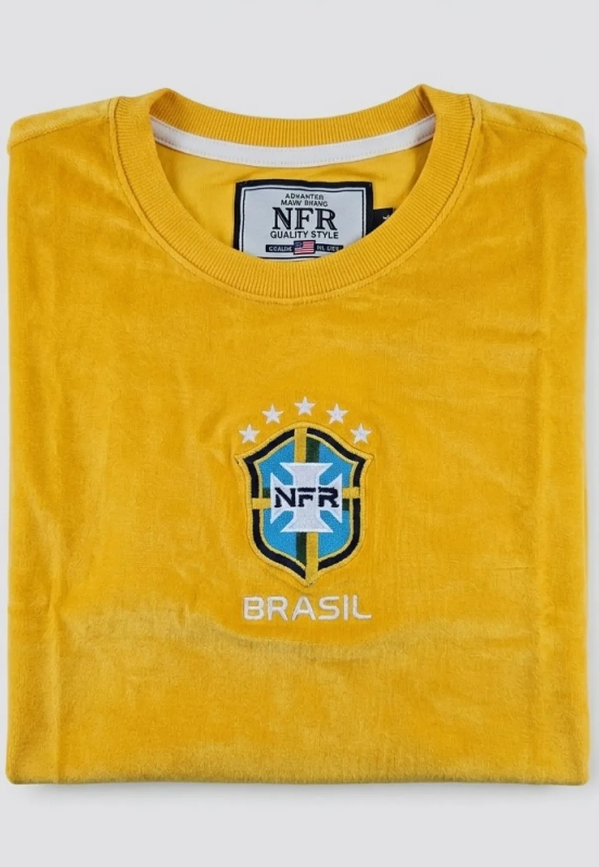 Cropped Feminino NFR Brasil – Amarelo Canário