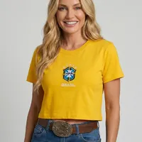Cropped Feminino NFR Brasil – Amarelo Canário - imagem 1