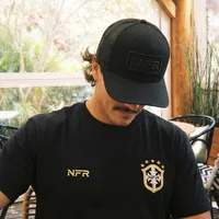 Camiseta NFR Brasil Premium – Preto com Bordado Dourado - imagem 5