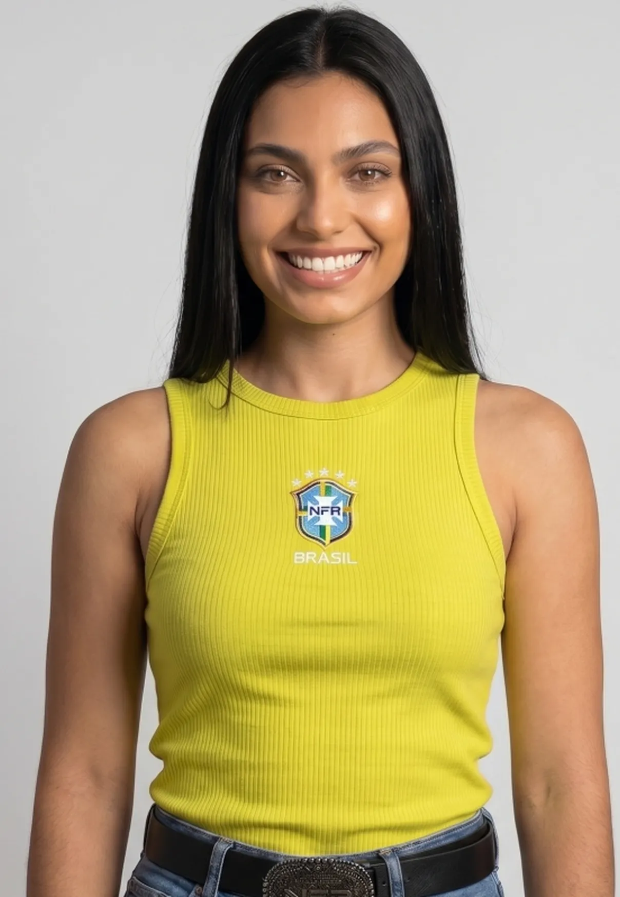 Regata Feminina Canelada NFR Brasil – Amarela