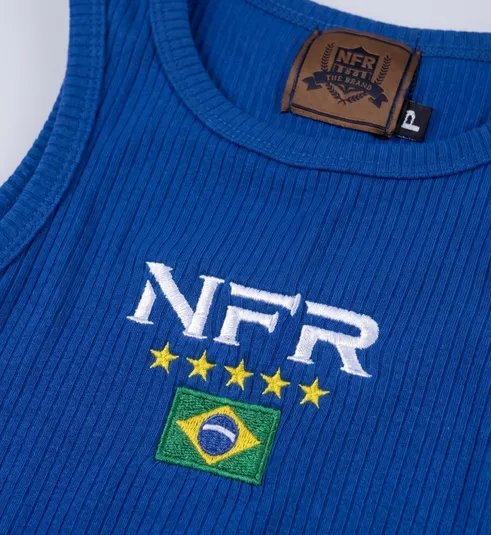 Regata Feminina Canelada NFR Brasil – Azul