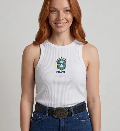 Regata Feminina Canelada NFR Brasil – Branca