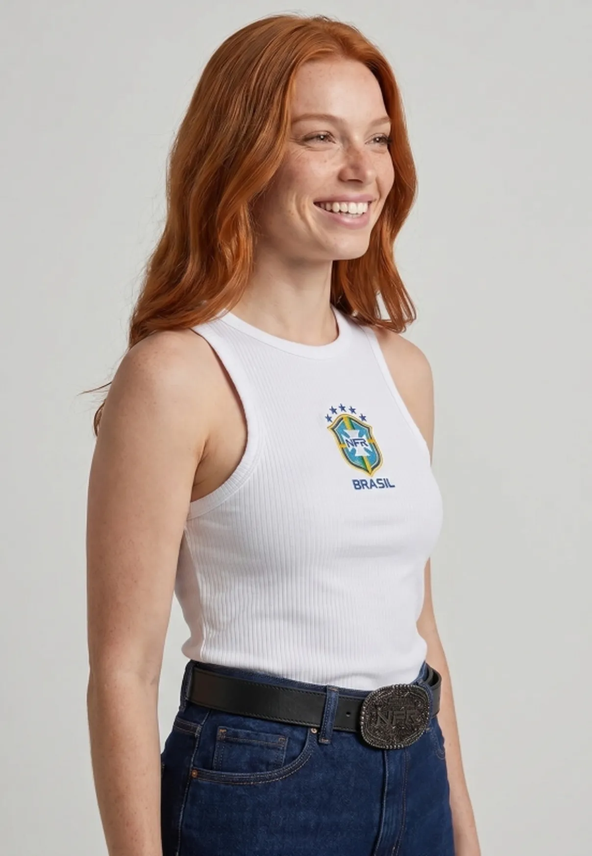 Regata Feminina Canelada NFR Brasil – Branca