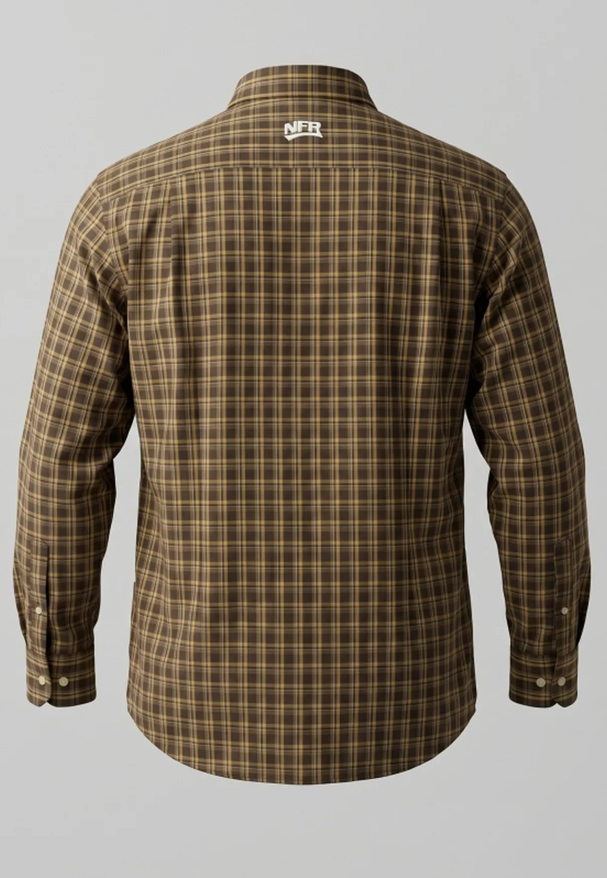 Camisa Masculina Manga Longa NFR Xadrez Marrom