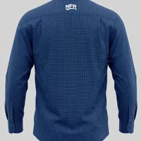Camisa Masculina Manga Longa NFR Micro Xadrez Azul Marinho - imagem 4