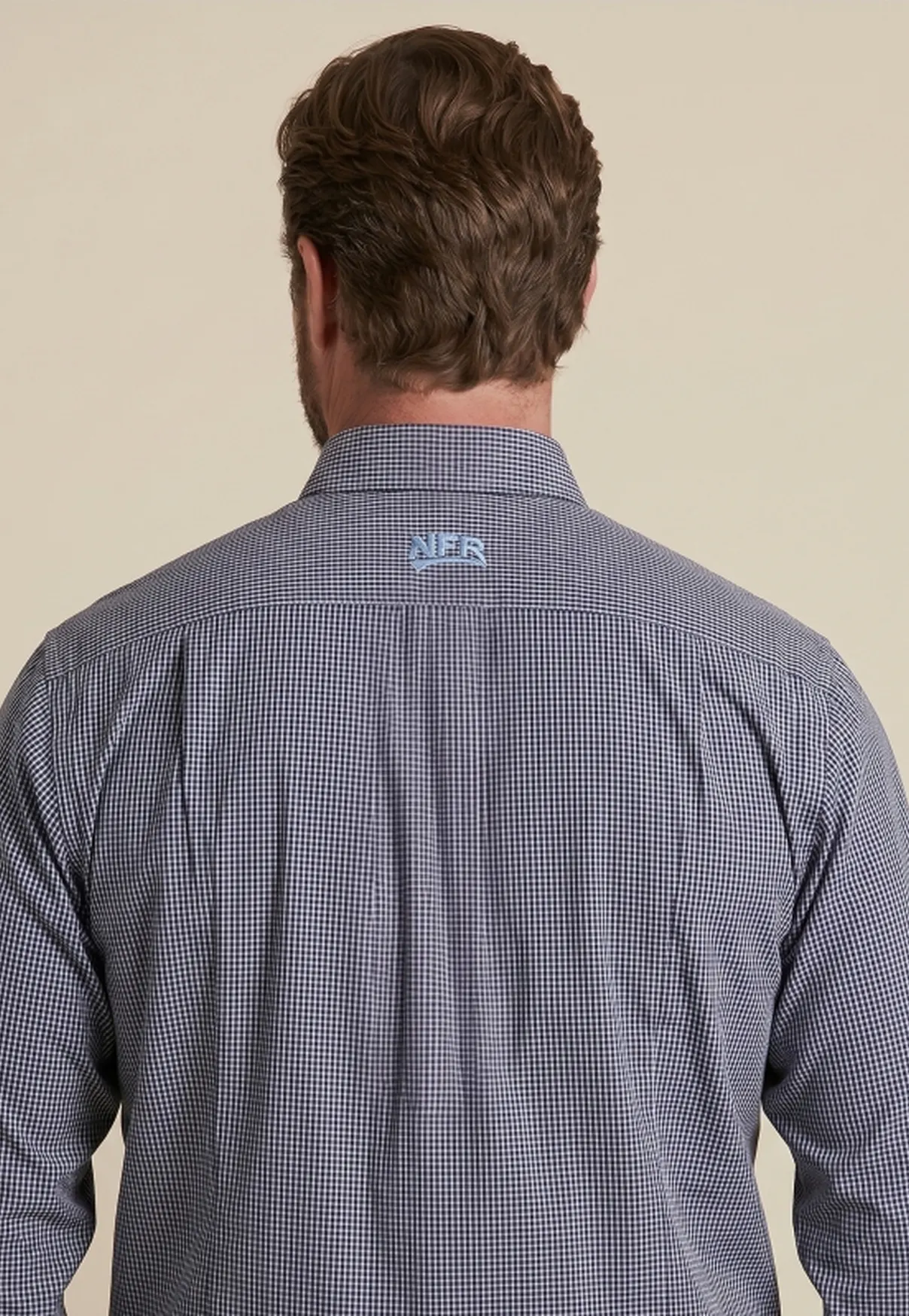 Camisa Masculina Manga Longa NFR Xadrez Marinho
