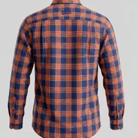 Camisa Masculina Manga Longa NFR Xadrez Azul e Laranja - imagem 4
