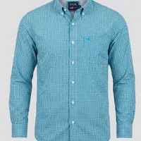 Camisa Masculina Manga Longa NFR Xadrez Turquesa - imagem 2
