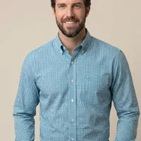 Camisa Masculina Manga Longa NFR Xadrez Turquesa - imagem 1