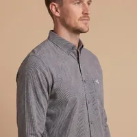 Camisa Masculina Manga Longa NFR Micro Xadrez Cinza - imagem 3