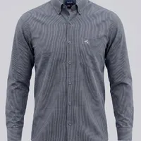 Camisa Masculina Manga Longa NFR Micro Xadrez Cinza - imagem 2