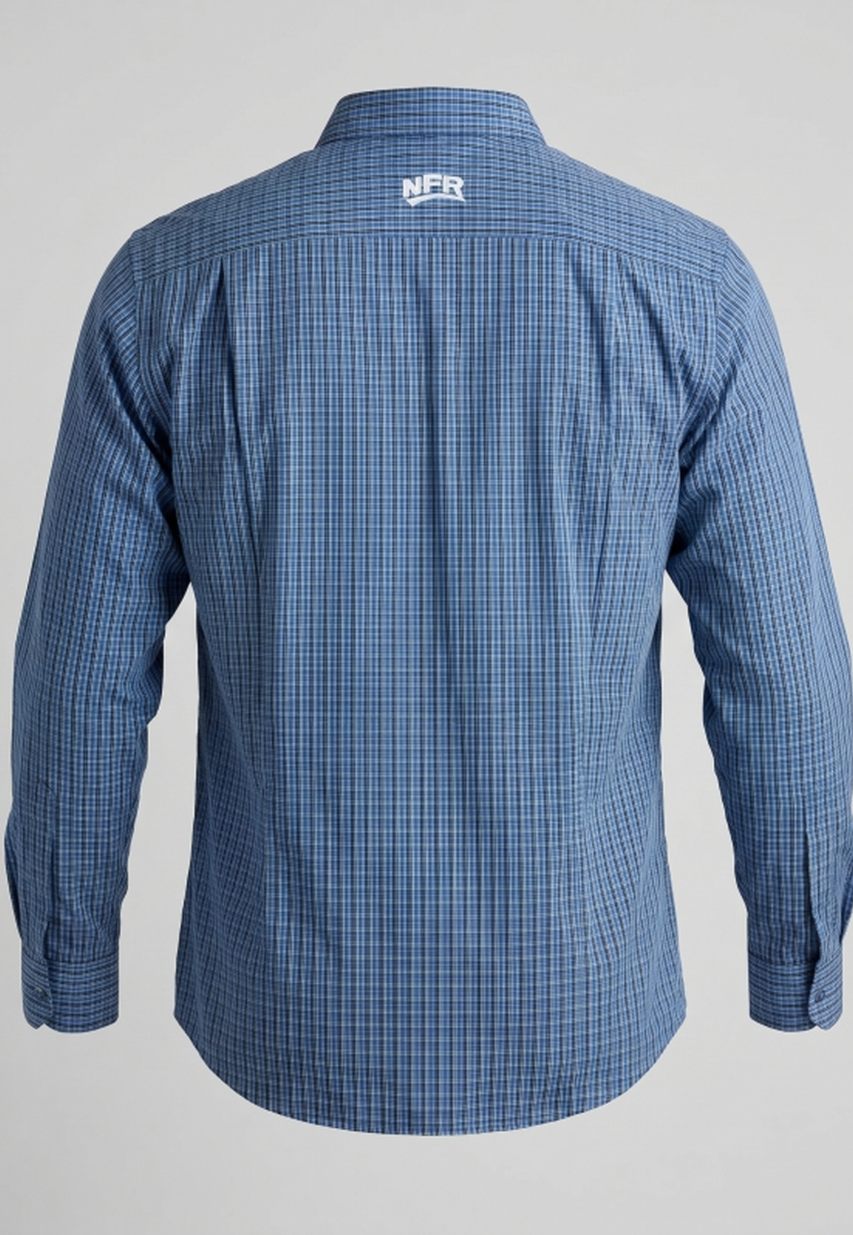 Camisa Masculina Manga Longa NFR Xadrez Azul