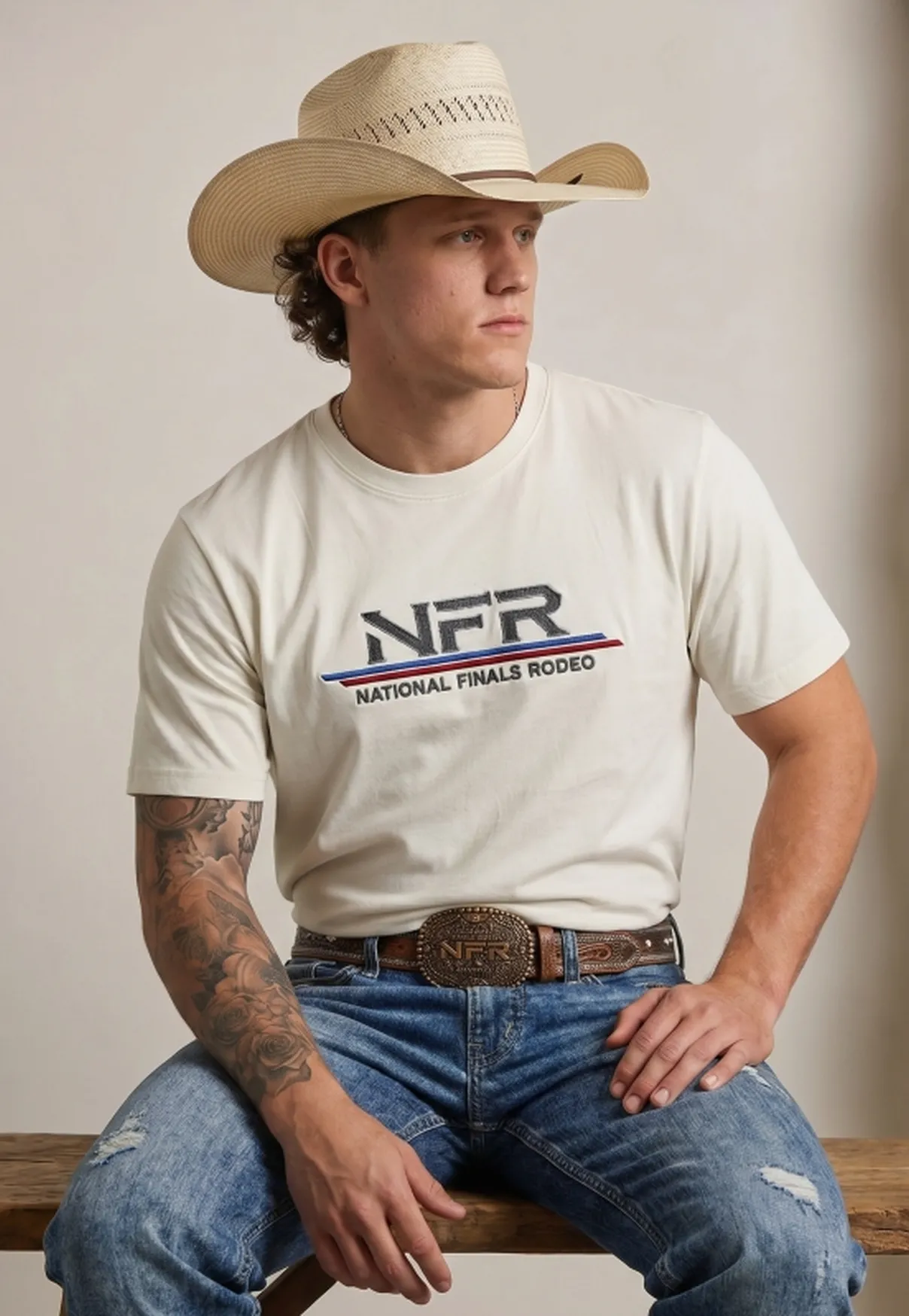 Camiseta NFR National Finals Rodeo Off White