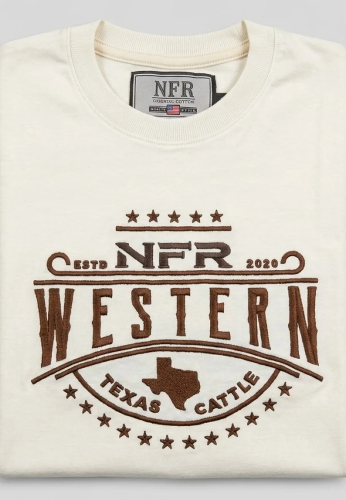 Camiseta NFR Western Texas Cattle Off White
