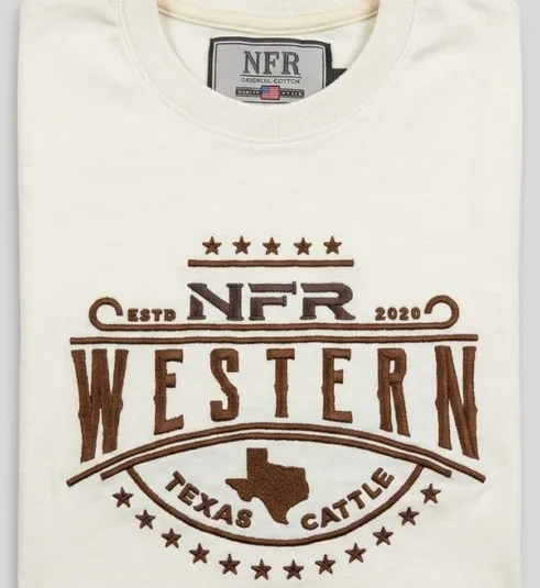 Camiseta NFR Western Texas Cattle Off White