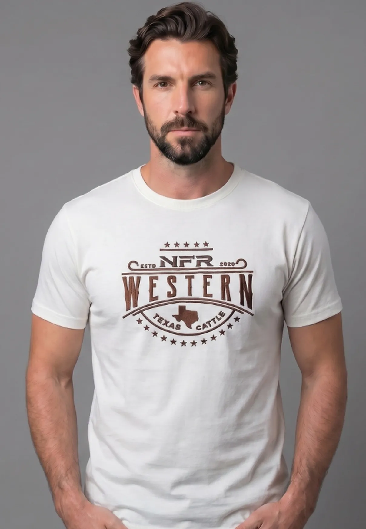 Camiseta NFR Western Texas Cattle Off White
