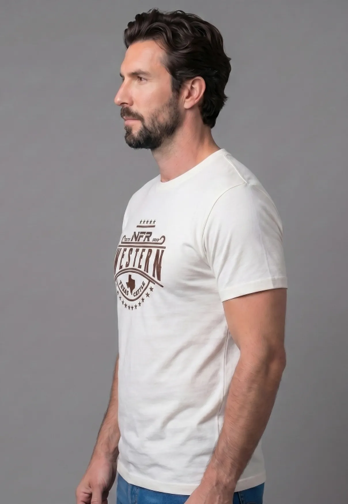 Camiseta NFR Western Texas Cattle Off White