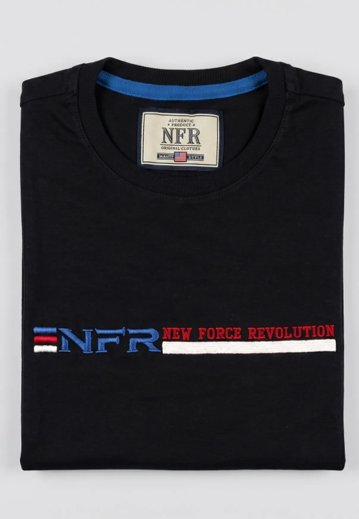 Camiseta Masculina NFR New Force Revolution Bordada – Preta