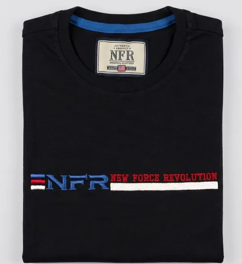 Camiseta Masculina NFR New Force Revolution Bordada – Preta