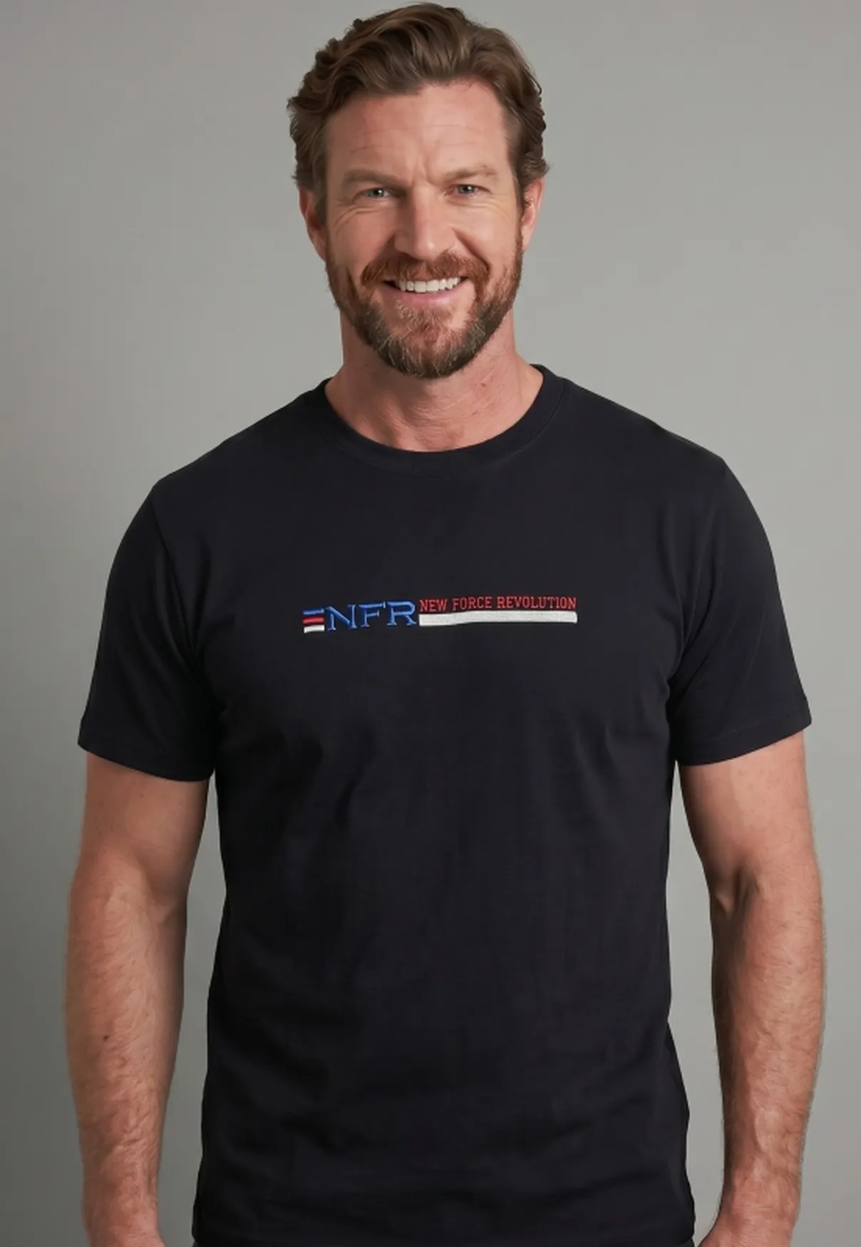 Camiseta Masculina NFR New Force Revolution Bordada – Preta