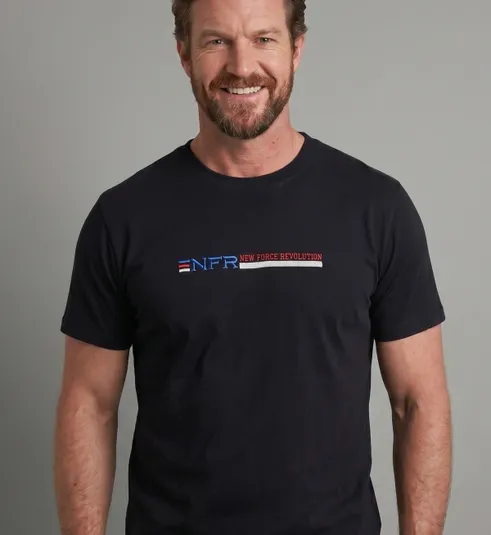 Camiseta Masculina NFR New Force Revolution Bordada – Preta