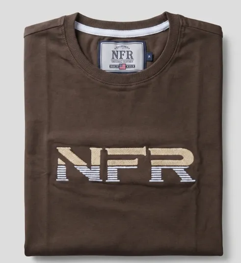 Camiseta Masculina NFR Logo Bordado – Café