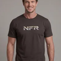 Camiseta Masculina NFR Logo Bordado – Café - imagem 1