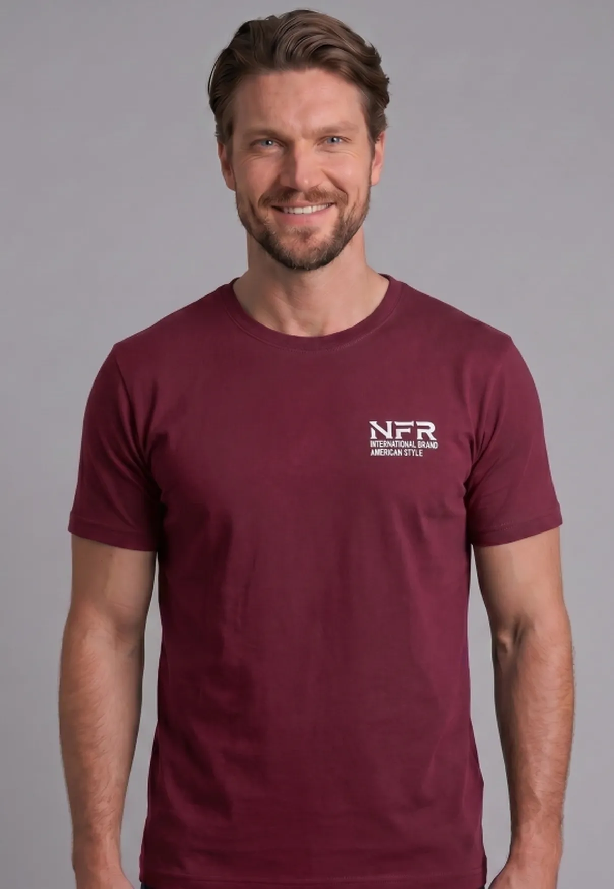 Camiseta Masculina NFR International Brand – Bordô