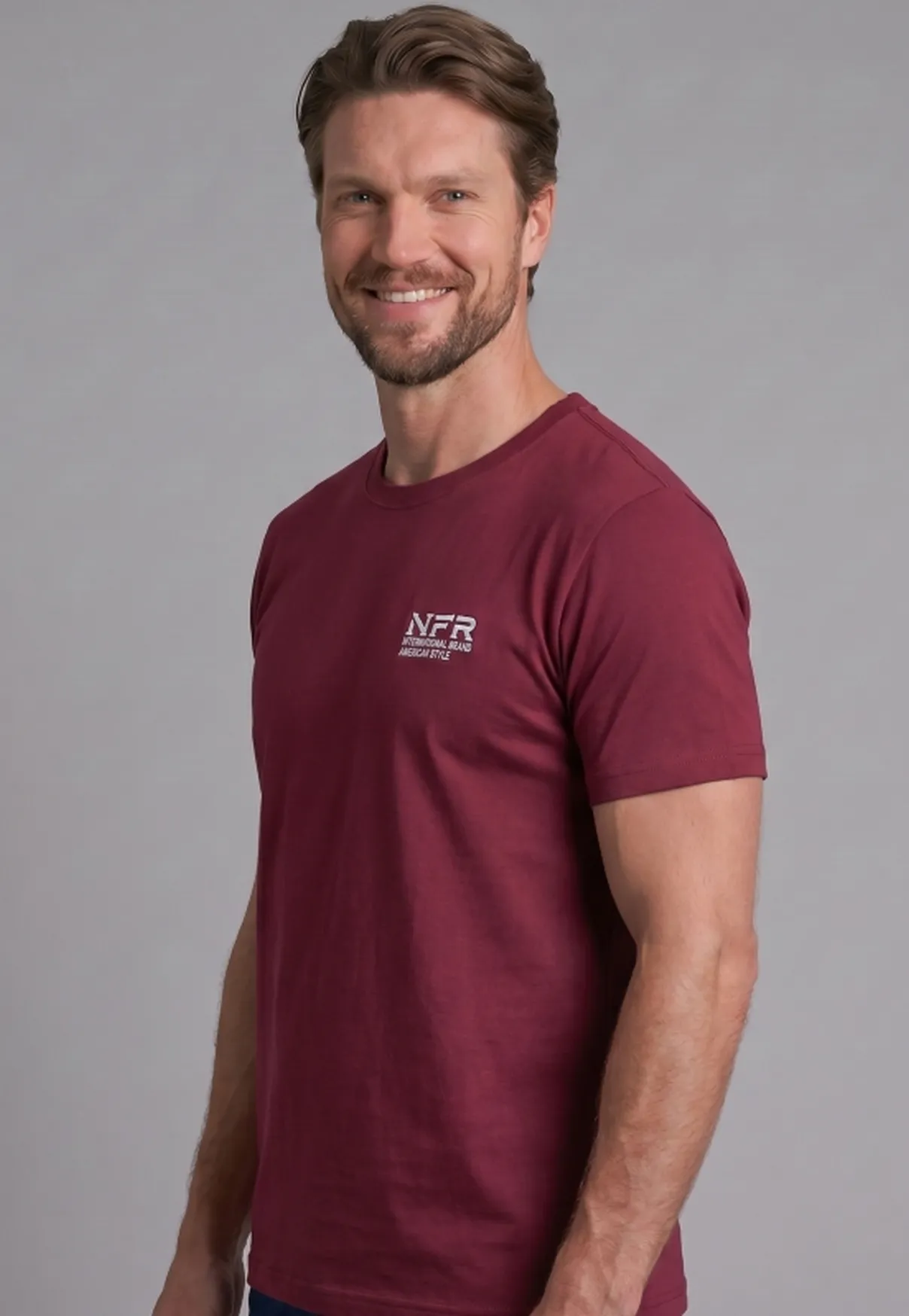 Camiseta Masculina NFR International Brand – Bordô