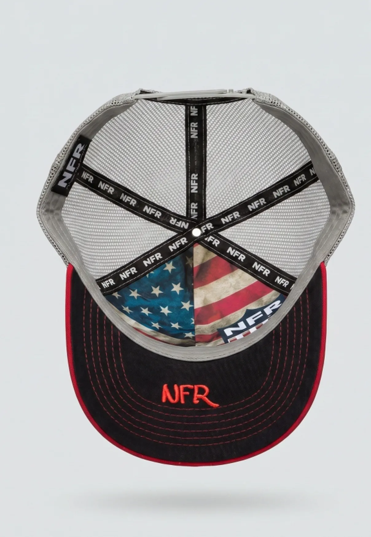 Boné Trucker NFR Premium – Vermelho e Cinza
