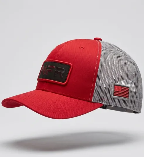 Boné Trucker NFR Premium – Vermelho e Cinza