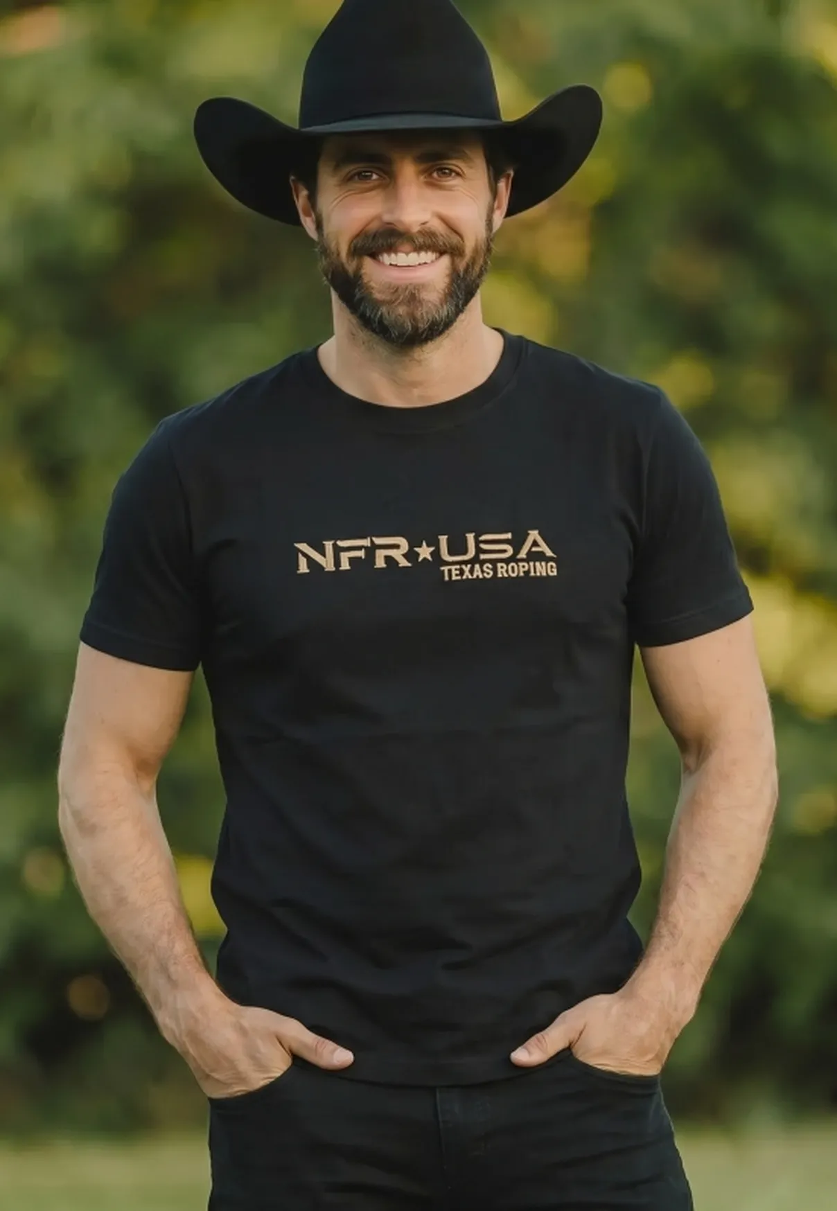 Camiseta Masculina NFR USA Texas Roping
