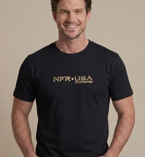 Camiseta Masculina NFR USA Texas Roping
