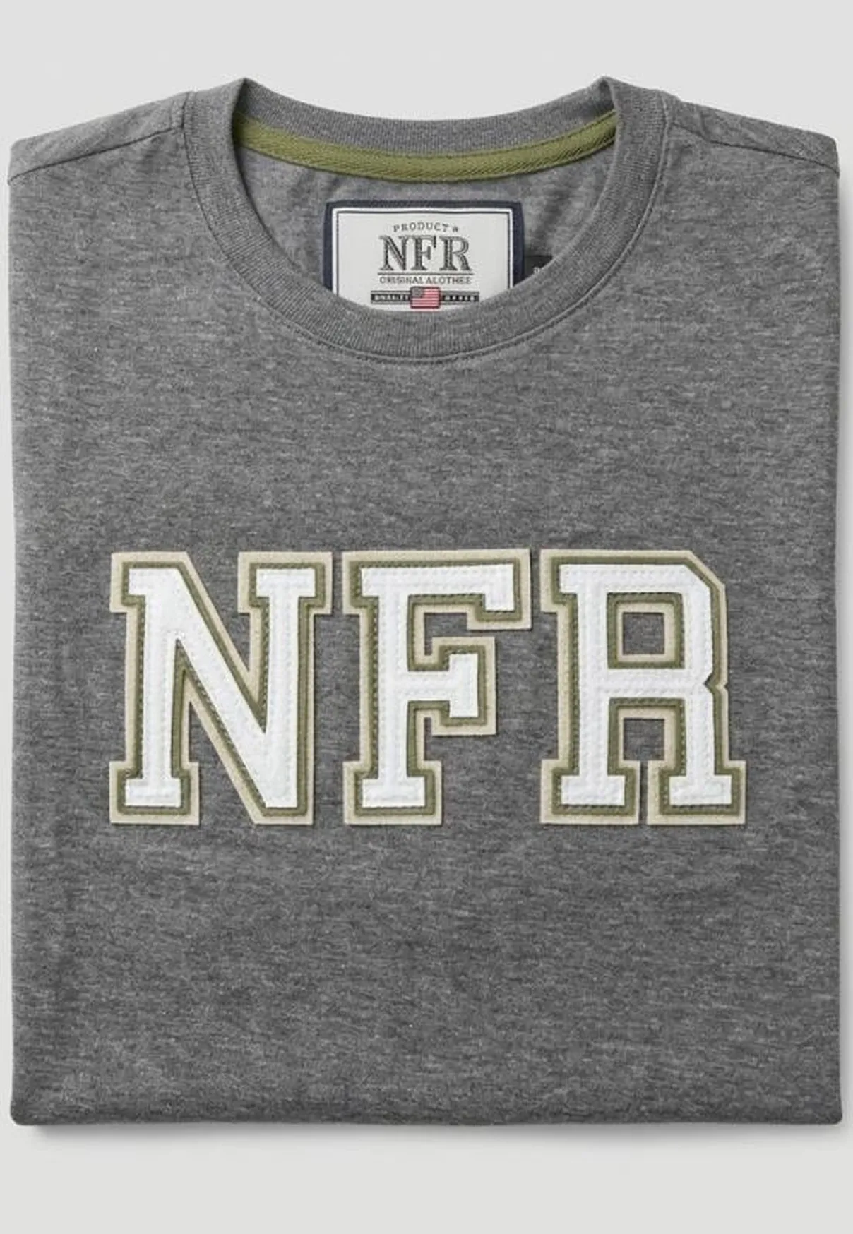 Camiseta Masculina NFR Classic Logo – Mescla Chumbo
