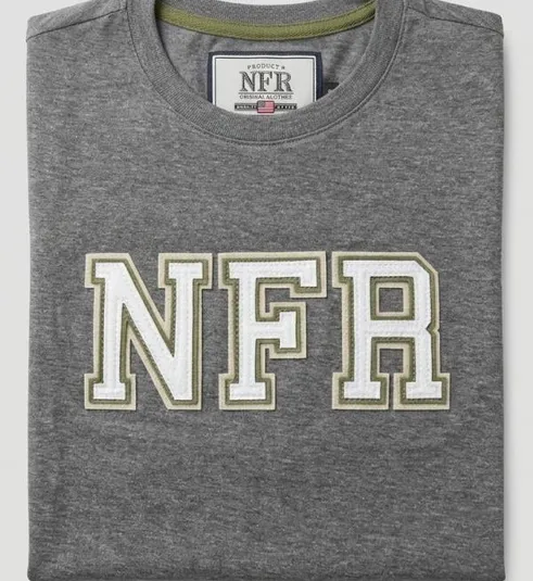 Camiseta Masculina NFR Classic Logo – Mescla Chumbo