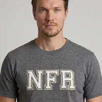 Camiseta Masculina NFR Classic Logo – Mescla Chumbo - imagem 1