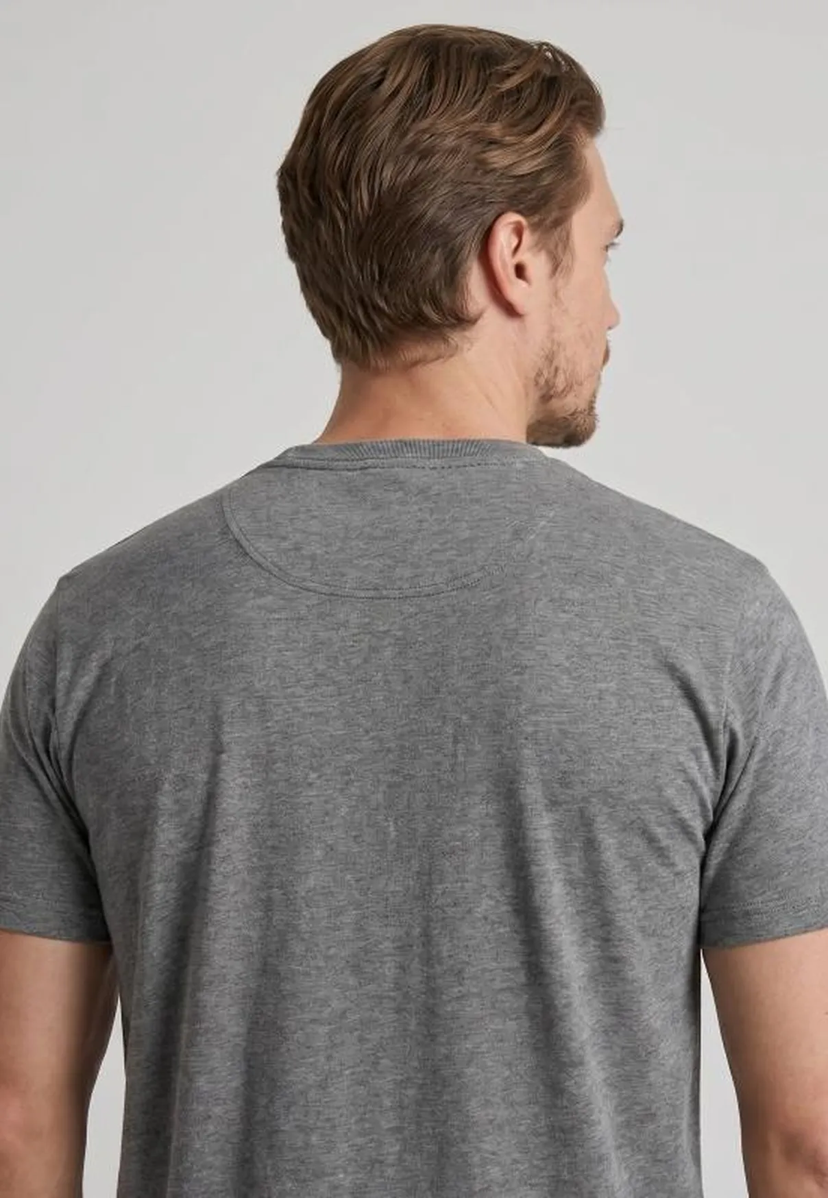 Camiseta Masculina NFR Classic Logo – Mescla Chumbo